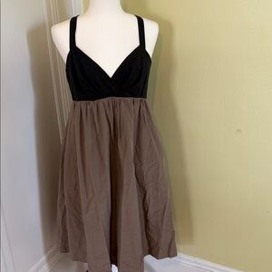 GAP Black and Brown Racer back Silk blend Midi Dress